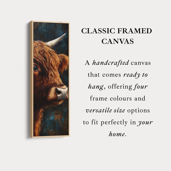 Highland Cow Picture Vertical Wall Art Tall Narrow Artwork