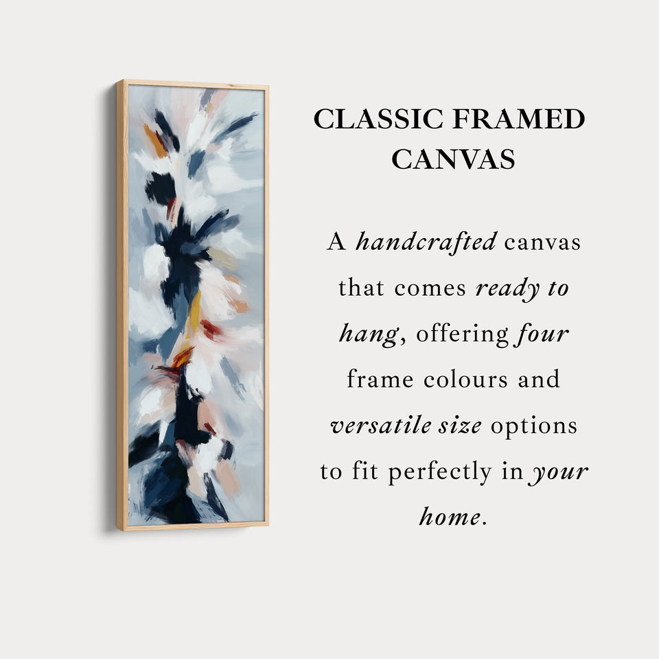 Großes schmales Leinwand abstrakte florale vertikale Wandkunst