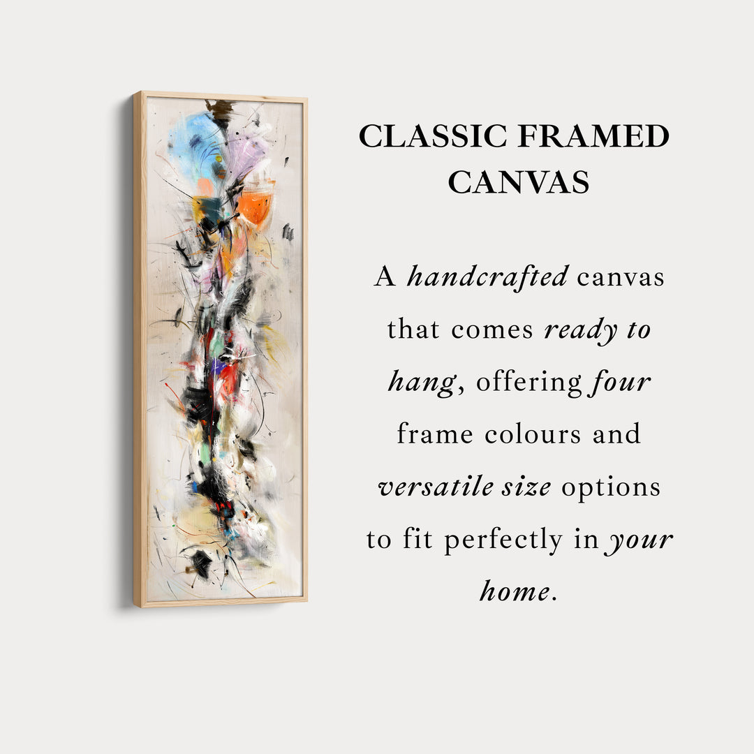 Long Narrow Vertical Colourful Abstract Large Canvas Wall Art