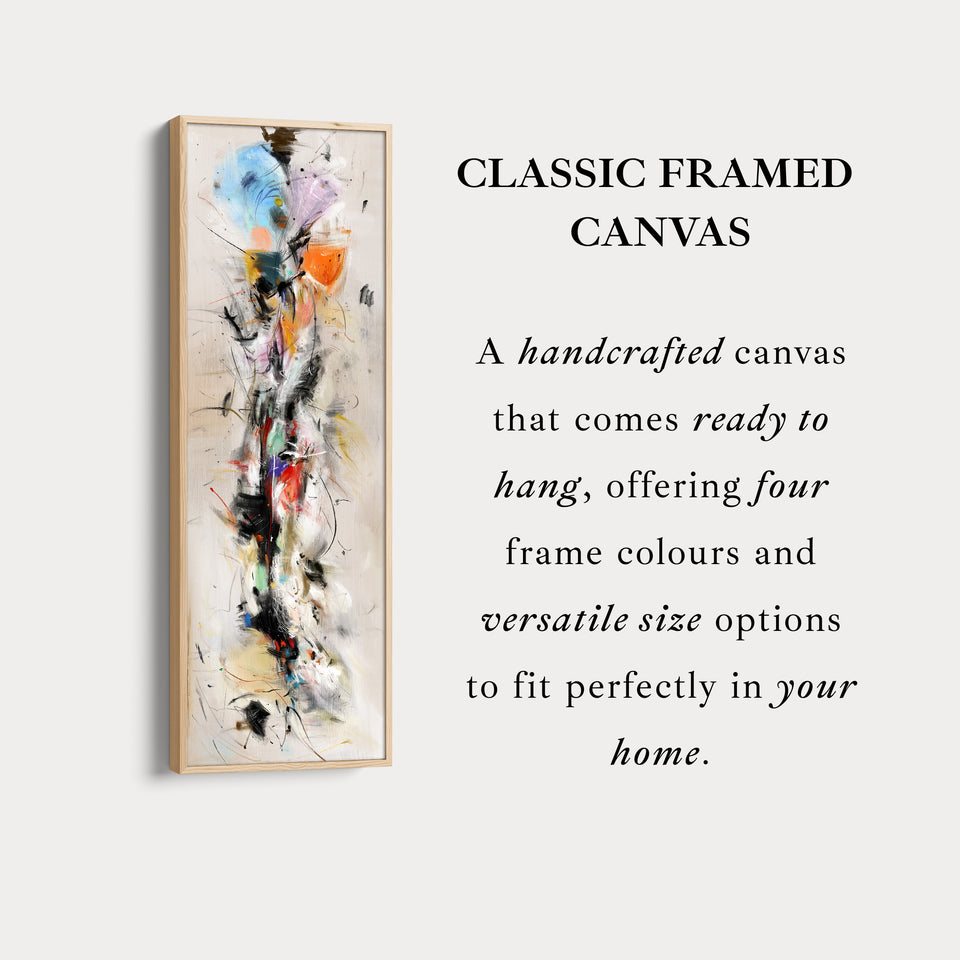 Long Narrow Vertical Colourful Abstract Large Canvas Wall Art