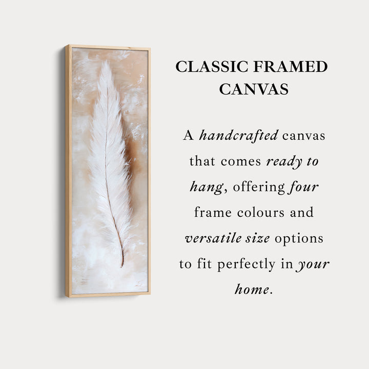 Large Canvas Wall Decor, Vertical Long Feather Wall Art