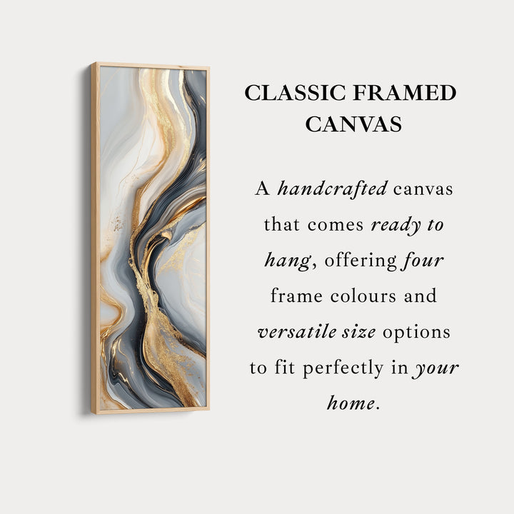Gold & Gray Large Wall Canvas Long Vertical Wall Art