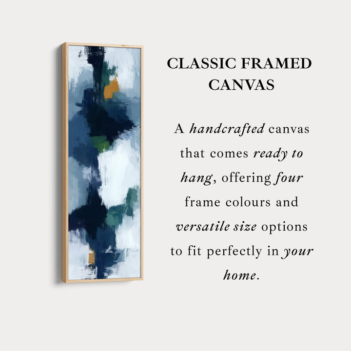 Vertical Wall Art Navy Green Long Vertical Canvas For Hallway