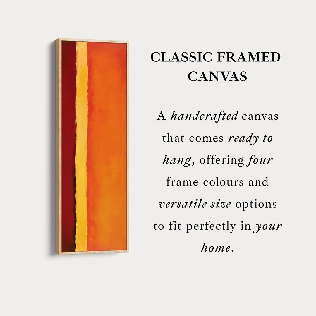 Oranje abstract lang verticaal groot canvas wanddecoratie