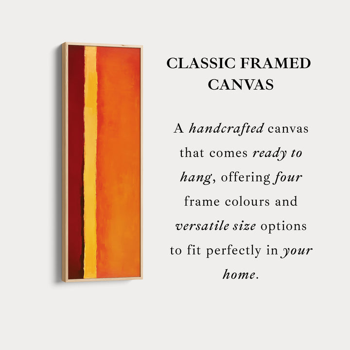 Oranje abstract lang verticaal groot canvas wanddecoratie