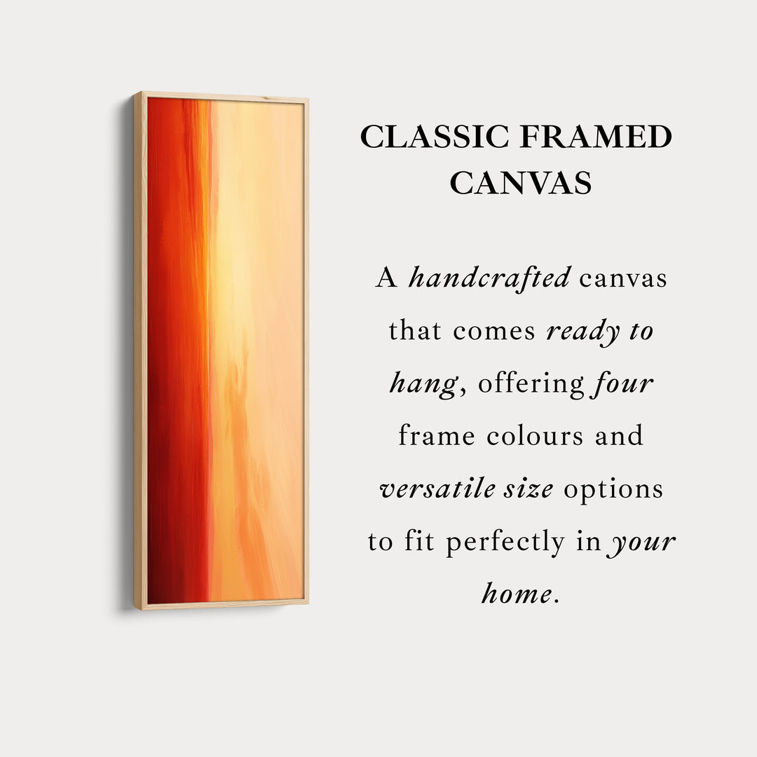 Red & Orange Abstract Skinny Tall Vertical Large Canvas Wall Art