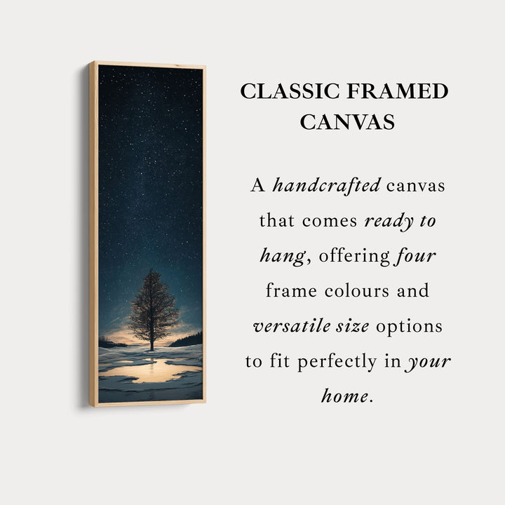Night Sky Large Frame Wall Decor Long Narrow Vertical Wall Art