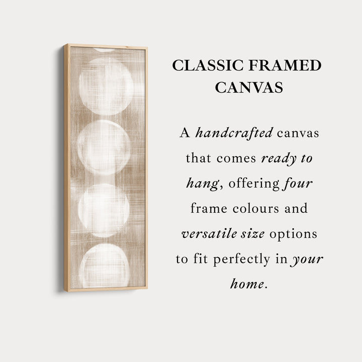 Minimalist Beige & White Abstract Vertical Wall Decor Large Framed Canvas