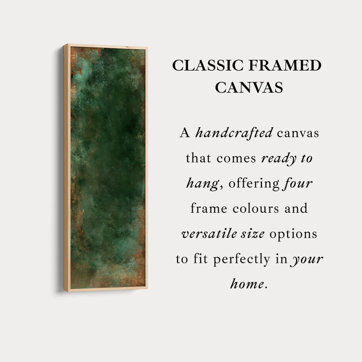 Dark Green and Copper Abstract Vertical Wall Art Large Canvas Wall Decor