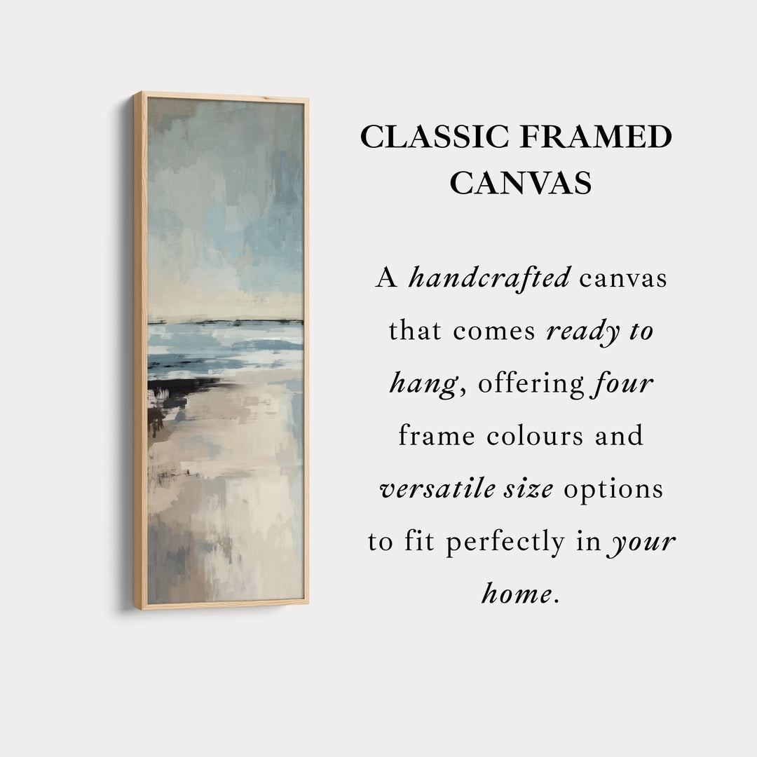 Tall Wall Art Coastal Beige And Blue Vertical Canvas For Bedroom