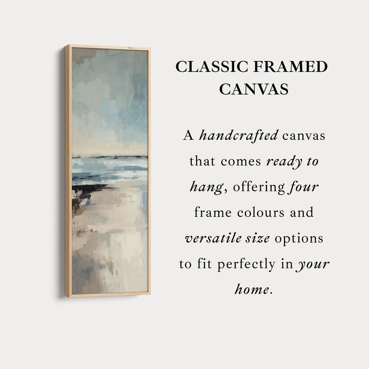 Tall Wall Art Coastal Beige And Blue Vertical Canvas For Bedroom