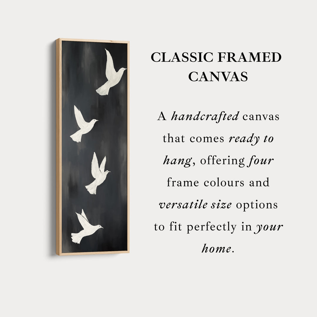 Minimalist Bird Large Painting Vertical Long Wall Art Large Canvas Decor