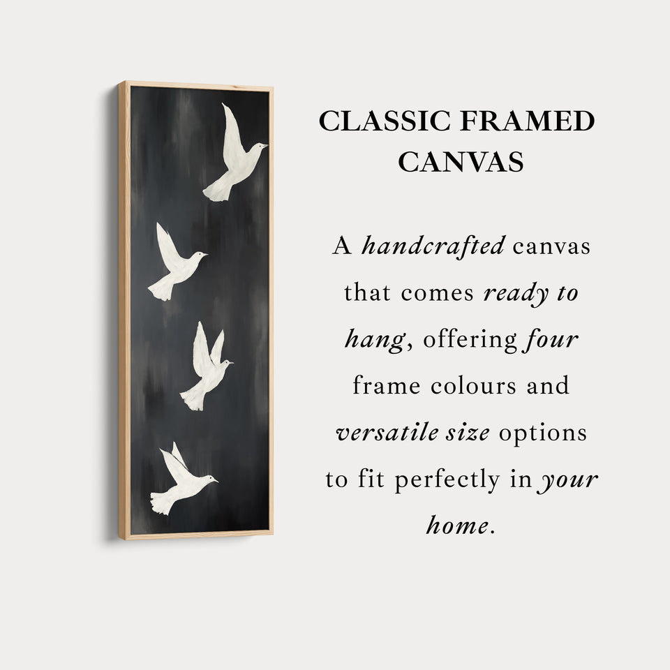 Minimalist Bird Large Painting Vertical Long Wall Art Large Canvas Decor