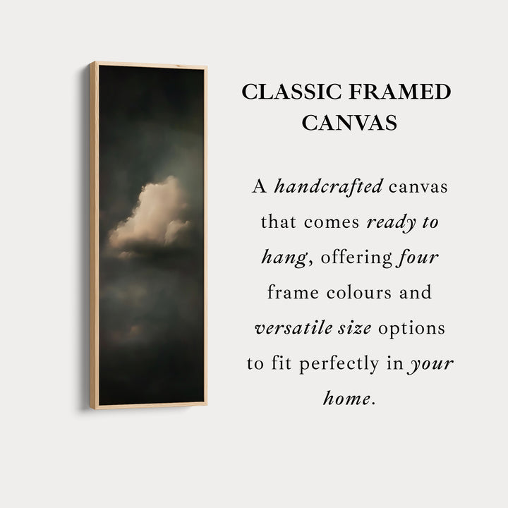 Dramatic Cloud Large Canvas Framed Wall Art Long Vertical Wall Decor