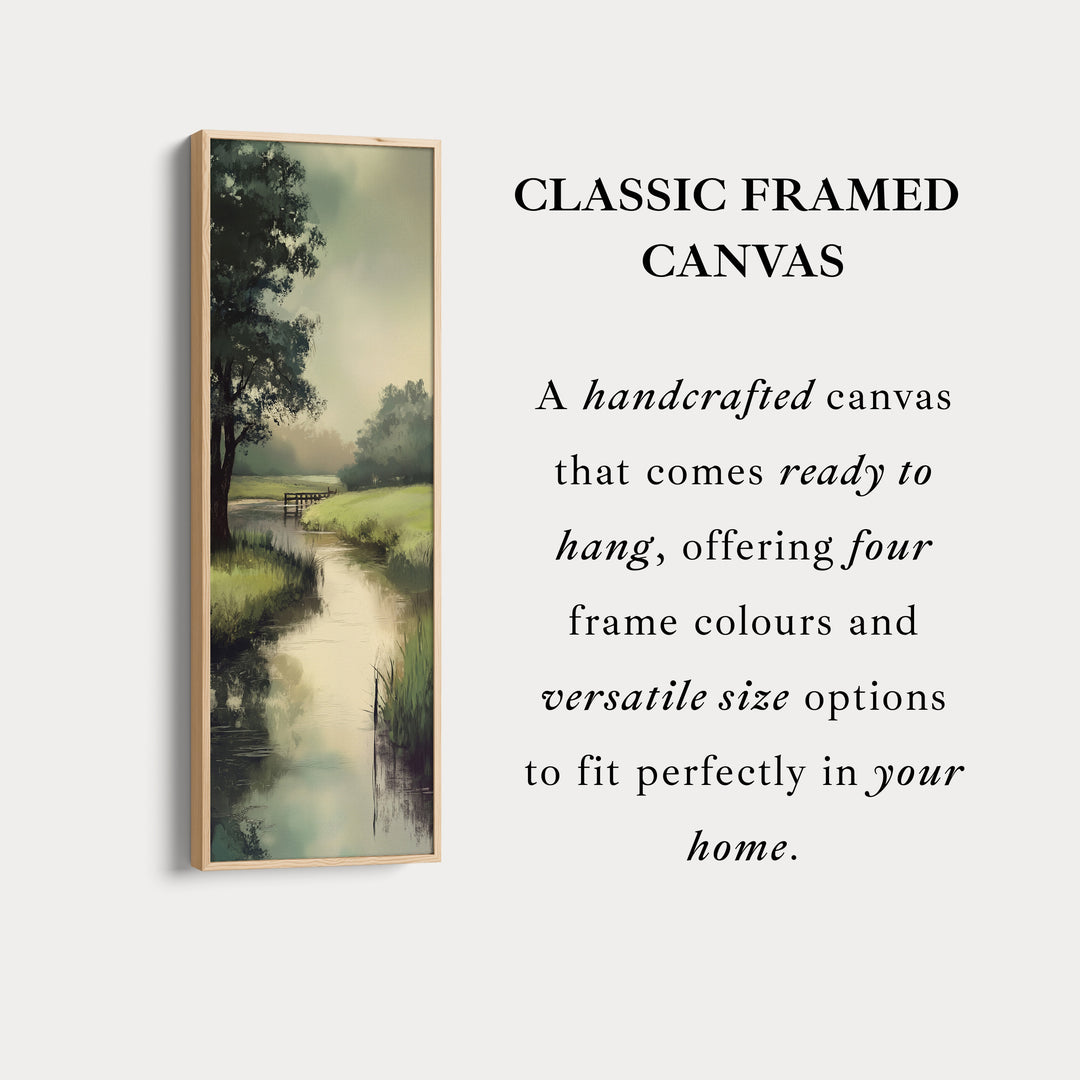 Large Long Vertical Wall Art Large Framed Canvas Tranquil River Picture