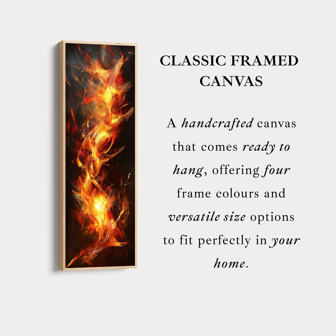Abstract Flames Long Narrow Vertical Large Canvas Wall Decor