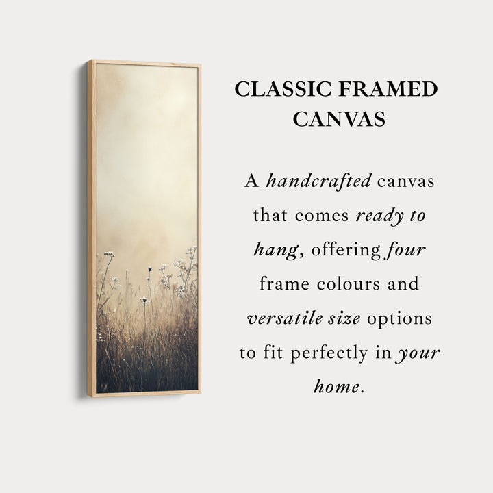 Wild Meadow Vertical Tall Wall Art Large Framed Canvas