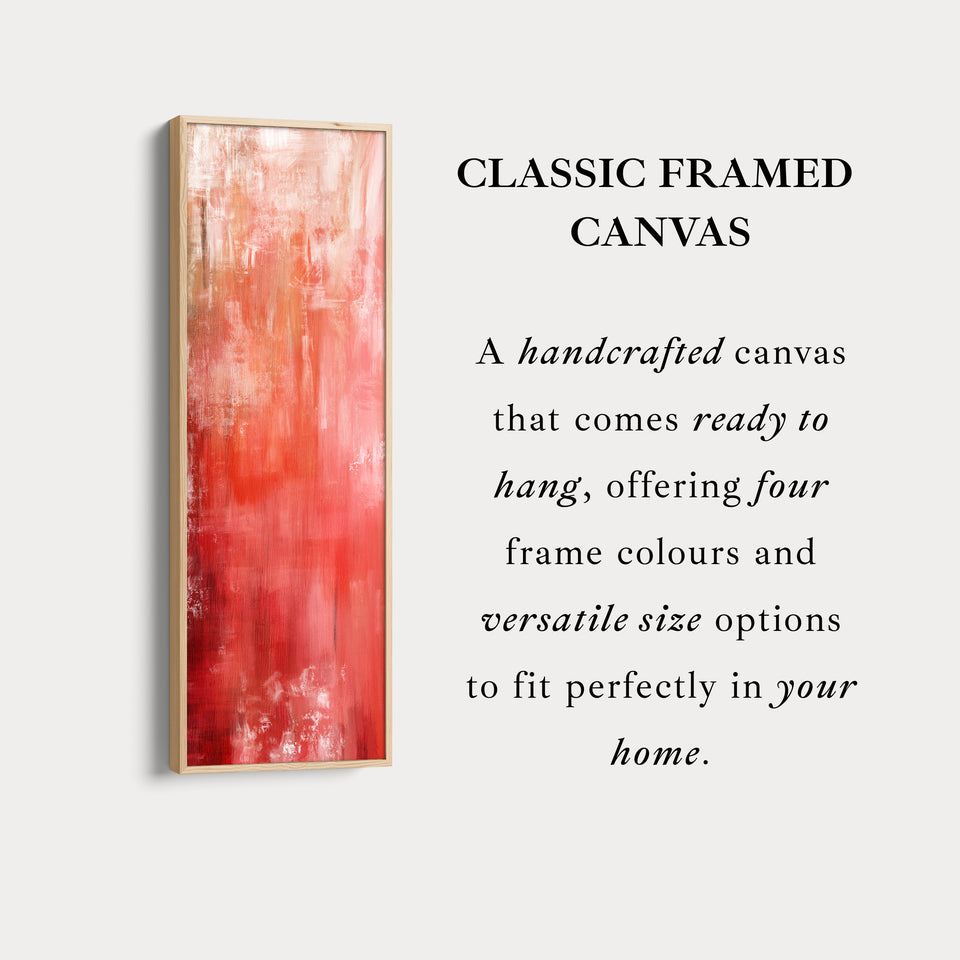 Abstract Red Vertical Tall Wall Art Large Framed Canvas