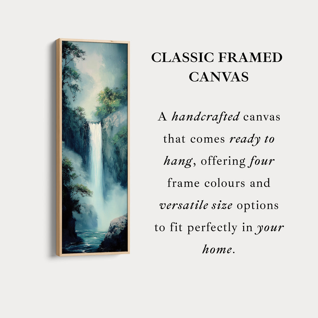 Waterfall Vertical Tall Wall Art Large Framed Canvas