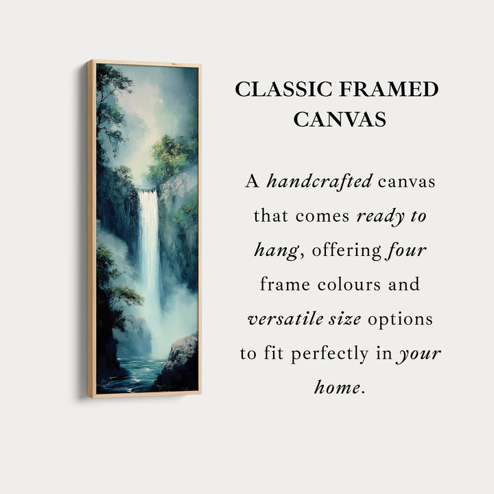Waterfall Vertical Tall Wall Art Large Framed Canvas