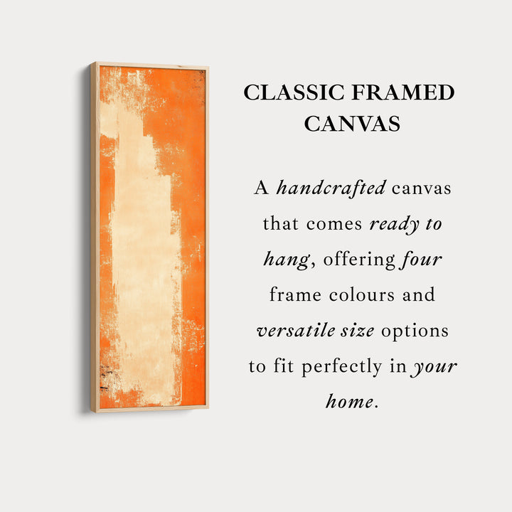 Abstract Orange Living Room Decor Vertical Wall Art - Tall Long Narrow Vertical