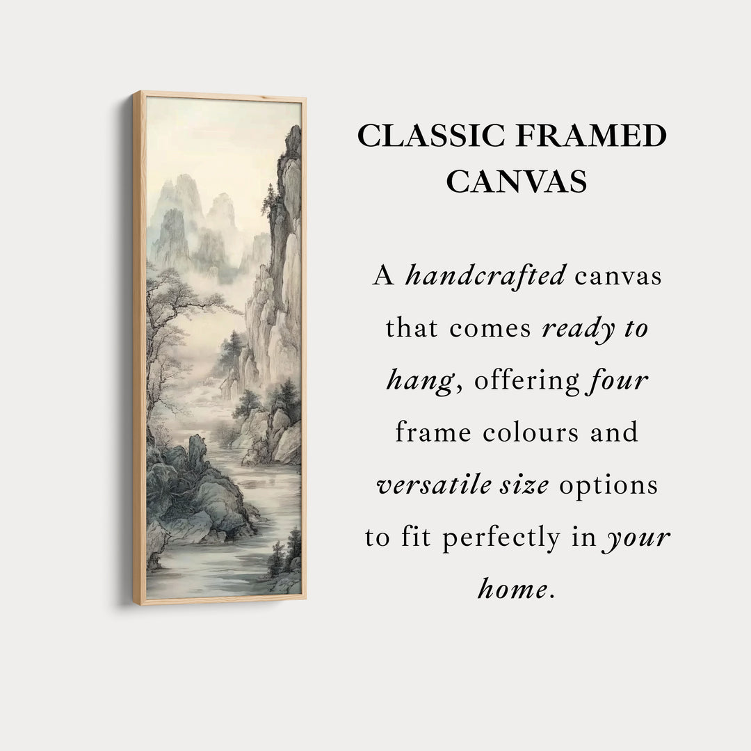 Paysage chinois Longue étroite verticale Art mural Grande décoration murale sur toile