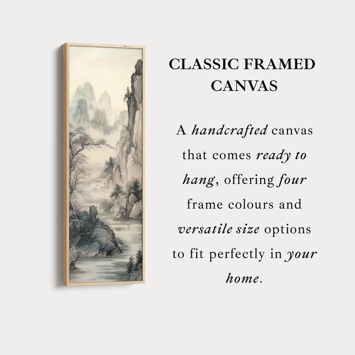 Paysage chinois Longue étroite verticale Art mural Grande décoration murale sur toile