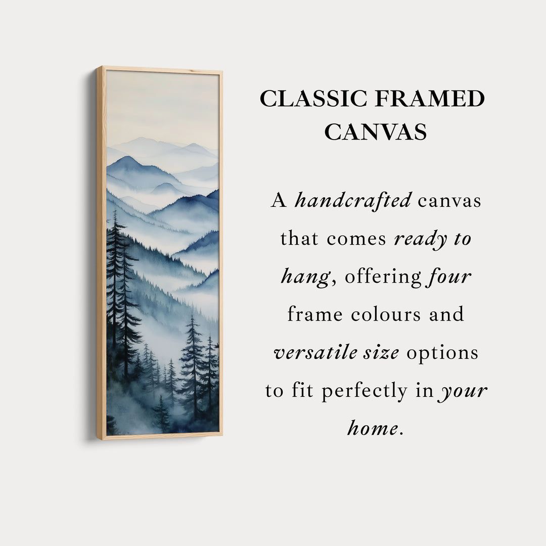 Watercolour Mountains Long Narrow Vertical Wall Art Large Canvas Wall Decor