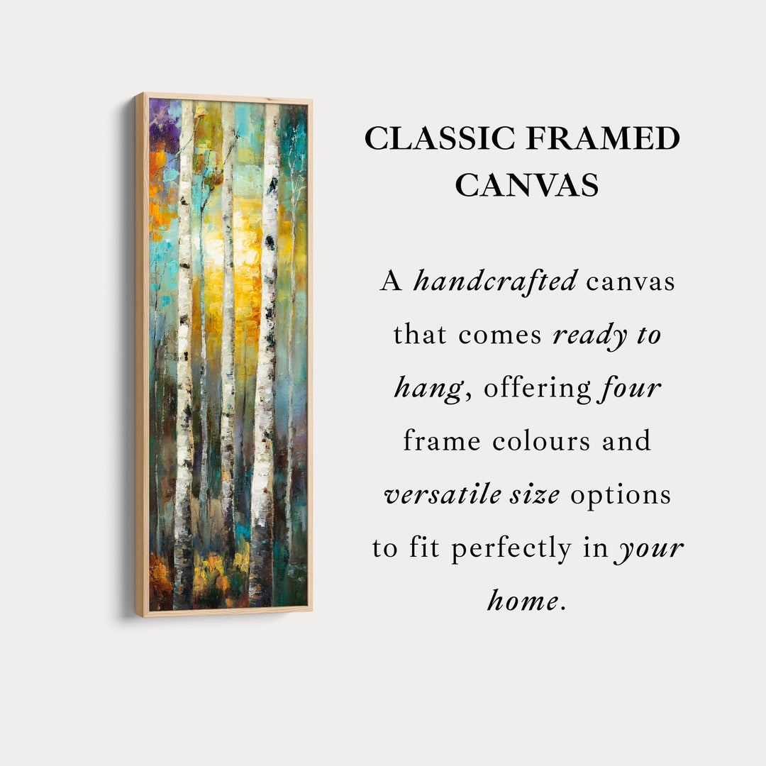 Birch Tree Long Narrow Vertical Wall Art Large Canvas Wall Decor