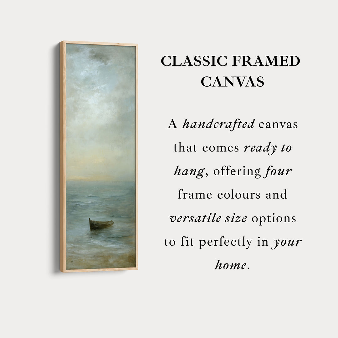 Neutral Coastal Framed Vertical Long Canvas Wall Art Prints for Living Room