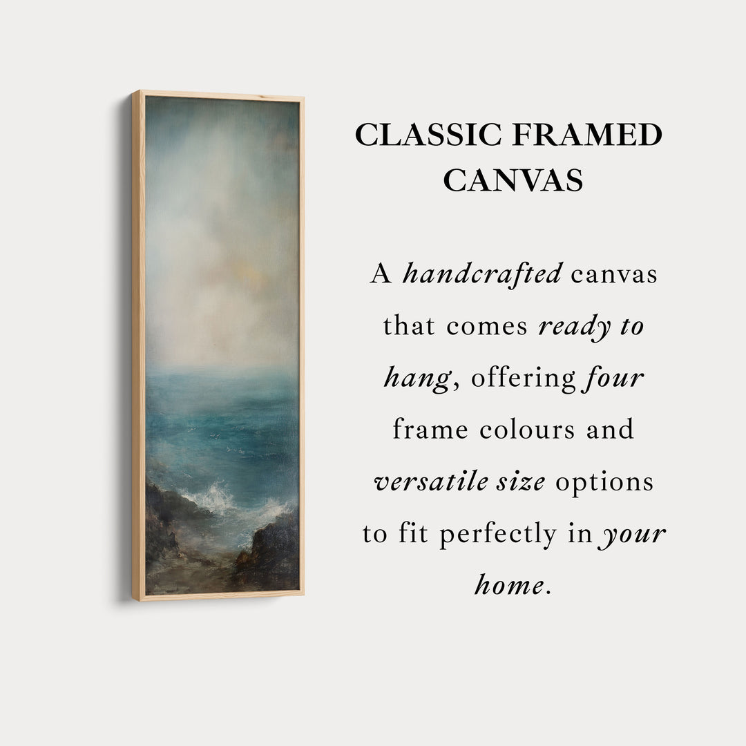 Long Canvas Wall Art Prints for bedroom Vintage Ocean Framed Vertical