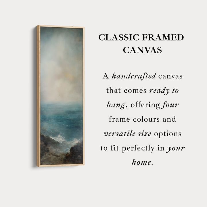 Long Canvas Wall Art Prints for bedroom Vintage Ocean Framed Vertical