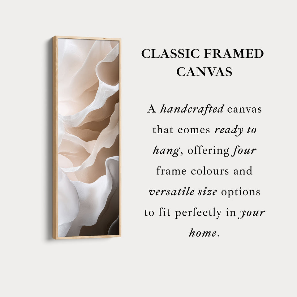 Beige & Wit Lange Smalle Verticale Muurkunst Grote Canvasdecoratie