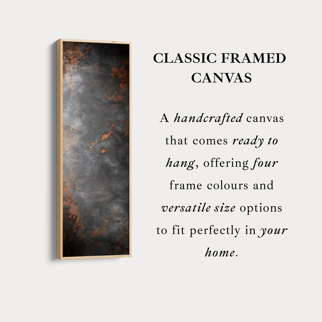 Toile abstraite rustique grise grande longue étroite verticale décoration murale