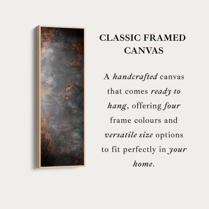 Toile abstraite rustique grise grande longue étroite verticale décoration murale