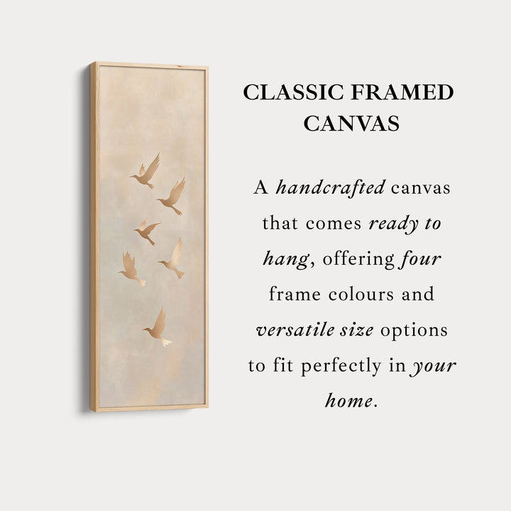 Beige & Gold Neutral Framed Canvas Wall Art For Living Room