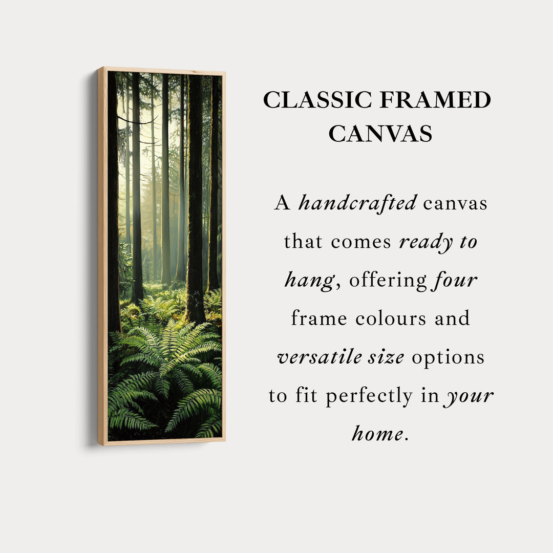 Fern Forest Long Narrow Framed Canvas Wall Art For Living Room
