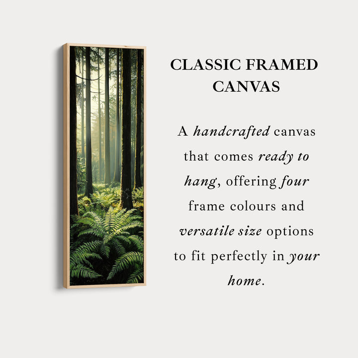 Fern Forest Long Narrow Framed Canvas Wall Art For Living Room