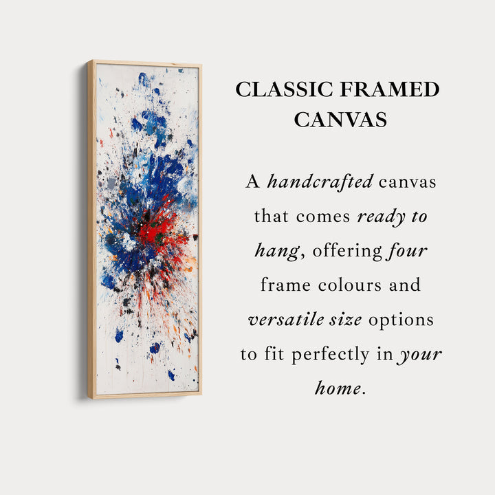 Toile encadrée grande verticale haute couleur abstraite