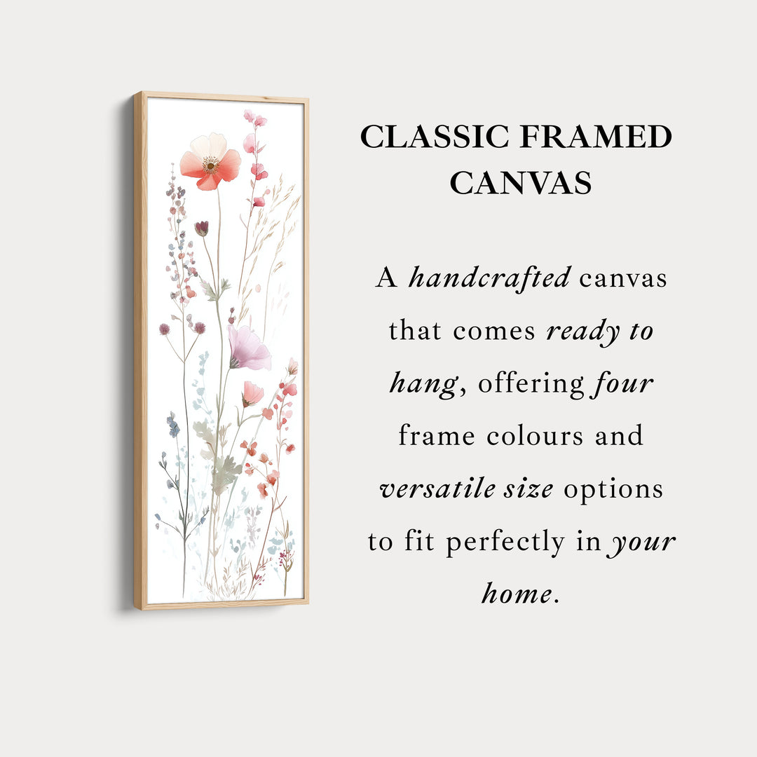 Wild Flower Long Tall Vertical Framed Canvas Wall Art