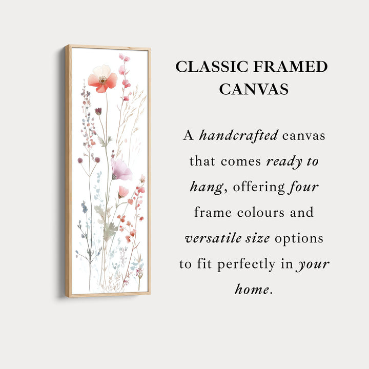 Wild Flower Long Tall Vertical Framed Canvas Wall Art