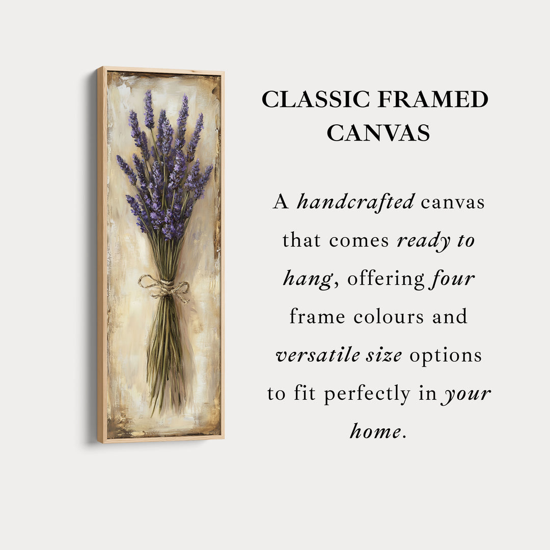Kitchen Wall Art Long Vertical Framed Canvas Decor Lavender