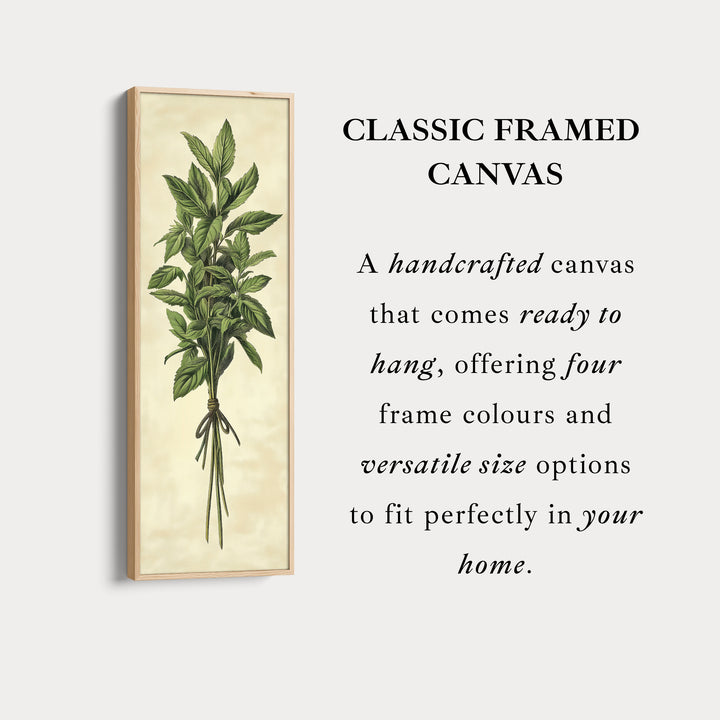 Kitchen Wall Art Long Vertical Framed Canvas Decor Mint