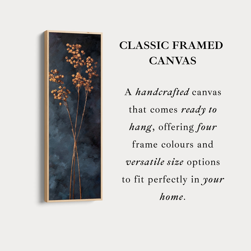 Vintage Wildflower Kitchen Tall Skinny Vertical Framed Canvas Decor