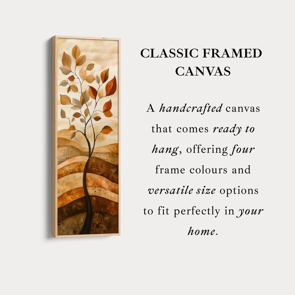 Vertikales Abstraktes Baum Lang Gerahmte Leinwand Dekor