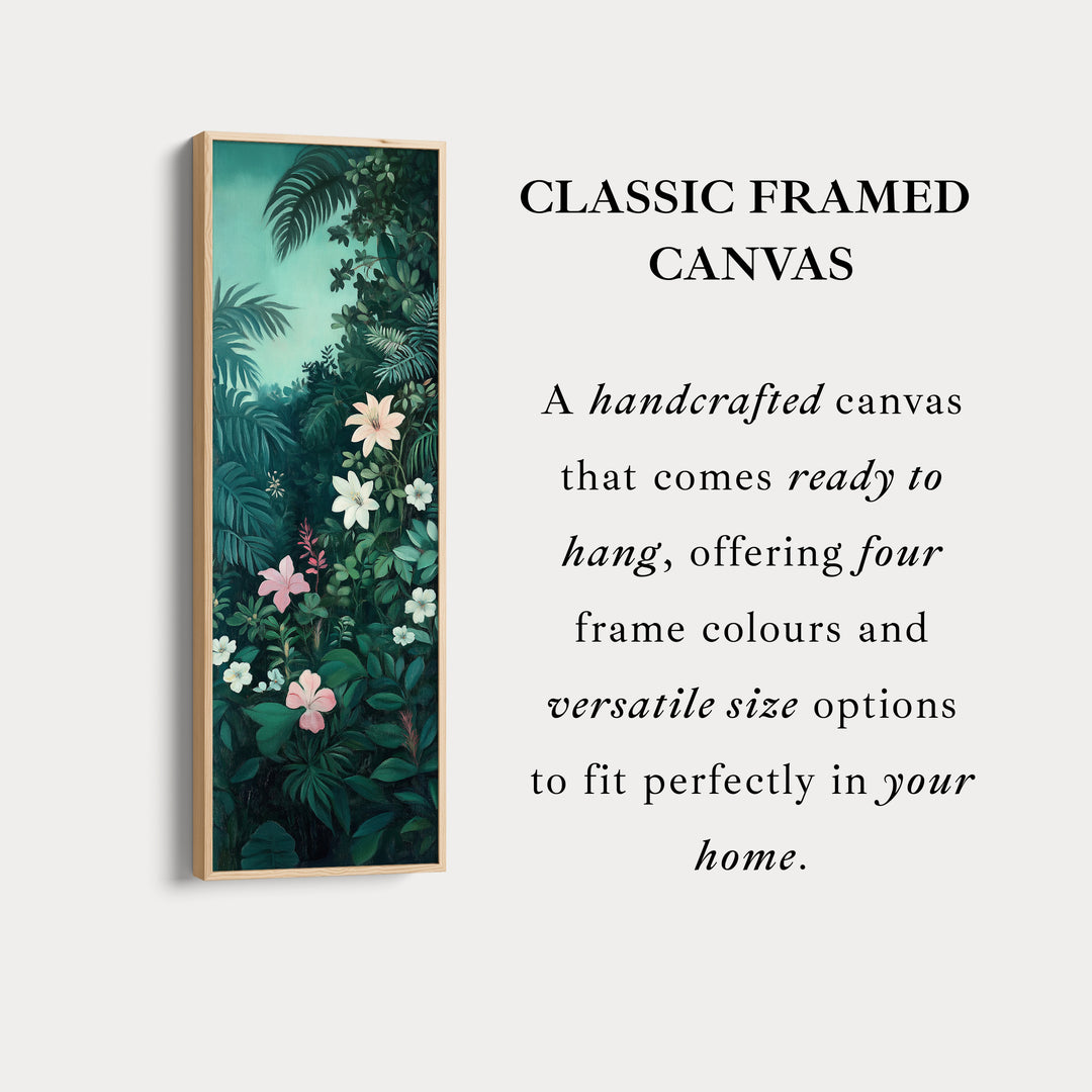 Tropical Jungle Tall Skinny Wall Decor Framed Canvas