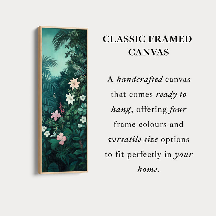 Tropical Jungle Tall Skinny Wall Decor Framed Canvas