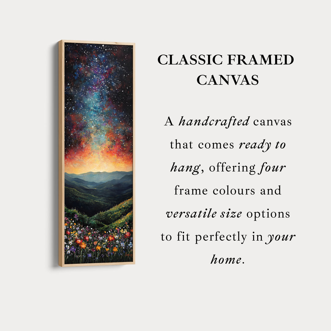 Starry Night Sky Tall Skinny Wall Decor Framed Canvas