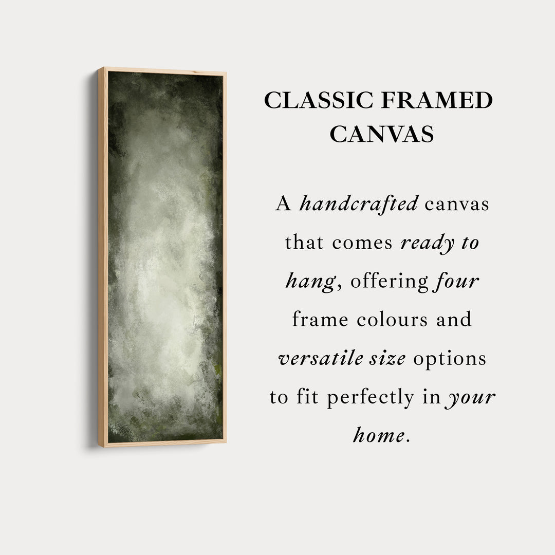 Abstract Rustic Green Long Living Room Framed Canvas Wall Decor