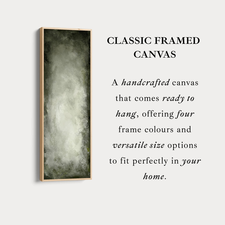 Abstract Rustic Green Long Living Room Framed Canvas Wall Decor